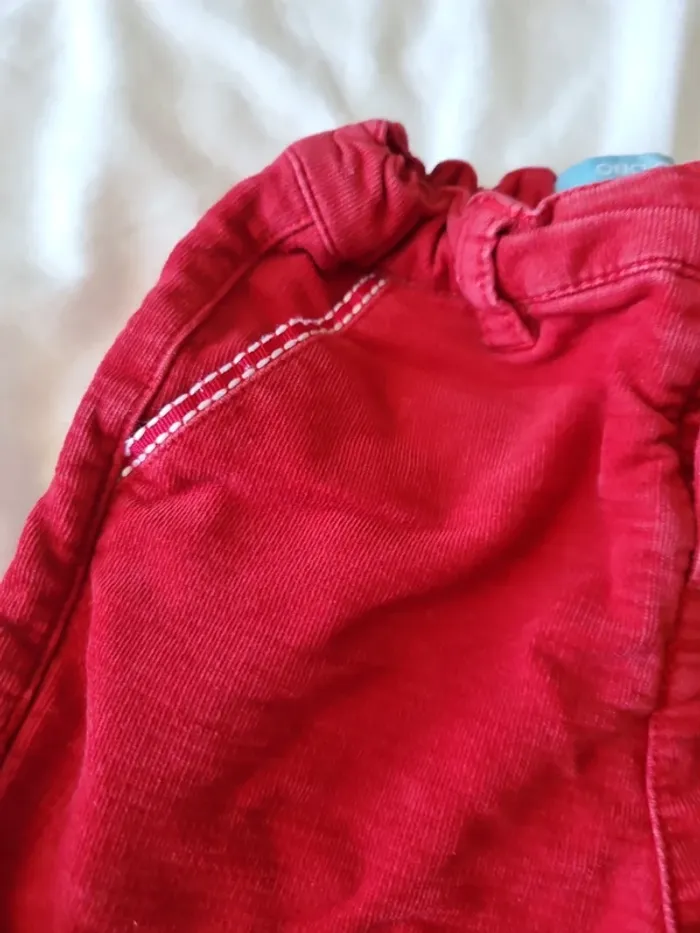 Pantalon réglable rouge 86cm - photo numéro 2