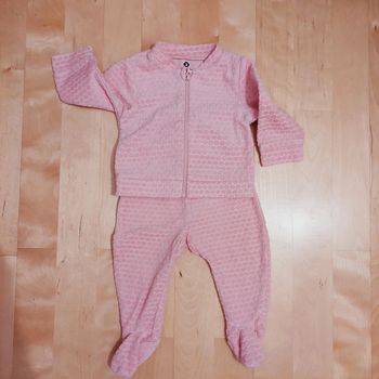 Ensemble velours rose 3 mois