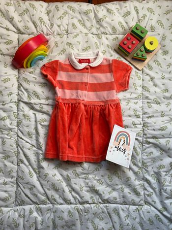 robe manches courtes en velours corail 12 mois tissaia