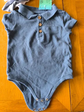 306934 Body polo bleu pétrol garçon 6 mois kiabi