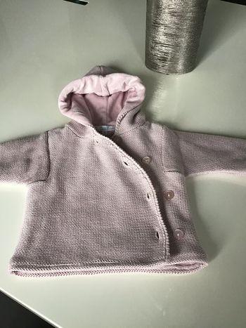 Manteau tricot doublé polaire 0-3 mois