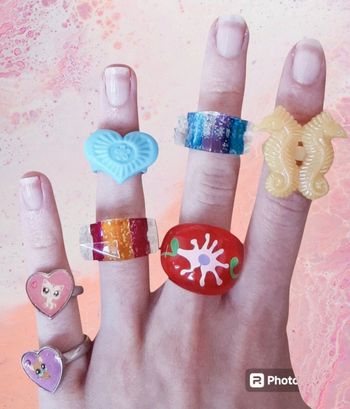 Lot de 7 bagues pour petite fille