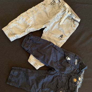 Lot 2 pantalons Lulu 12 mois gris & marine