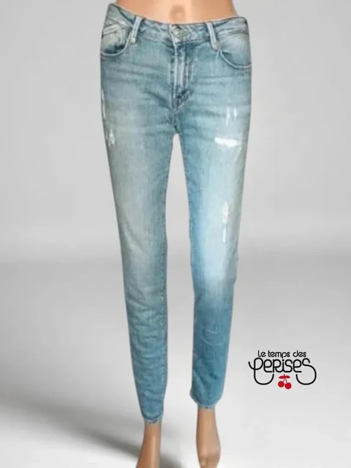 Jeans Le Temps Des Cerises 300/16 slim Pegg destroy bleu N°5 taille intermediaire stretch