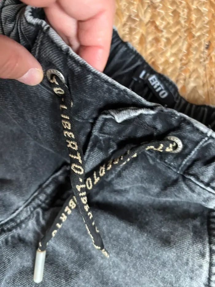 Short en jean liberto 5 ans tbe gris délavé - photo numéro 4