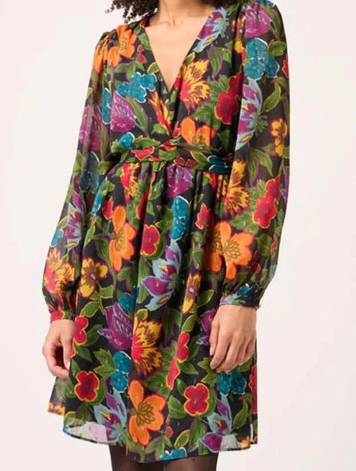Robe manches longues à fleurs  Naf Naf Taille S - photo numéro 4