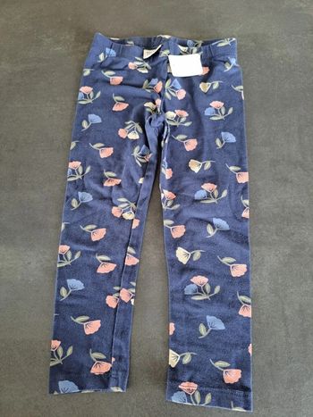 legging fleurs bleu TAO 2-3 ans