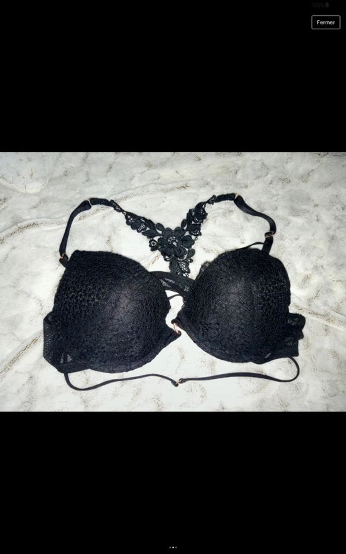 Soutien-gorge etam 90B lanières sexy noir - photo numéro 2