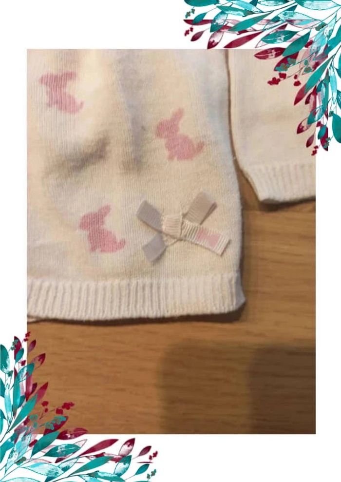 Gilet fille 6 mois. Rose avec lapins - photo numéro 4