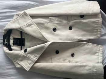 Manteau caban blanc crème