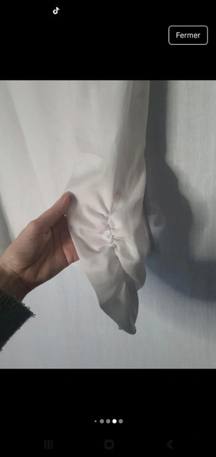 Blouse blanche effet satinée - photo numéro 5