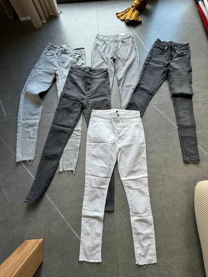 Lot jeans, short, jupe