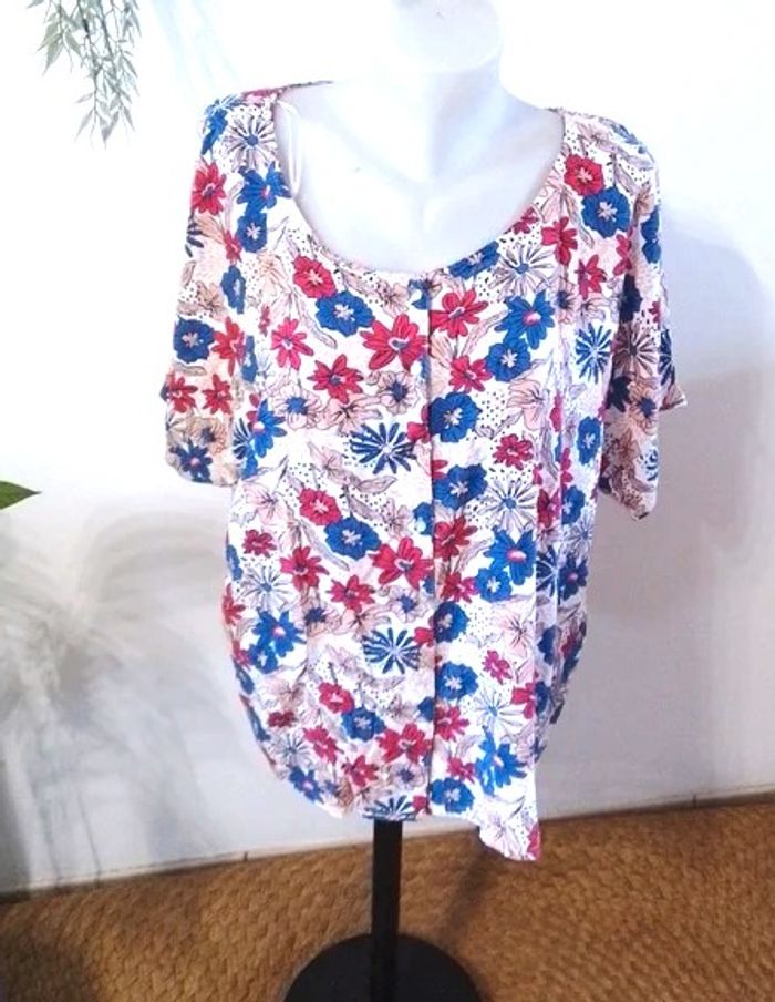 Tunique fluide à fleurs taille 50 - In extenso - 100% viscose - photo numéro 2