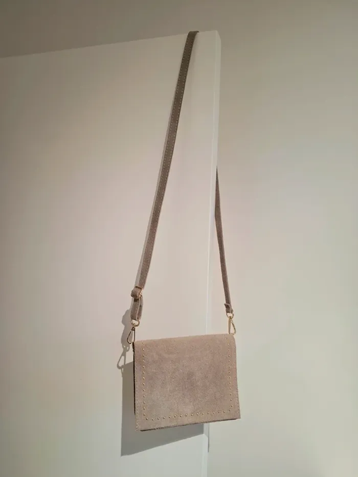 Sac en cuir taupe - très bon état - photo numéro 2