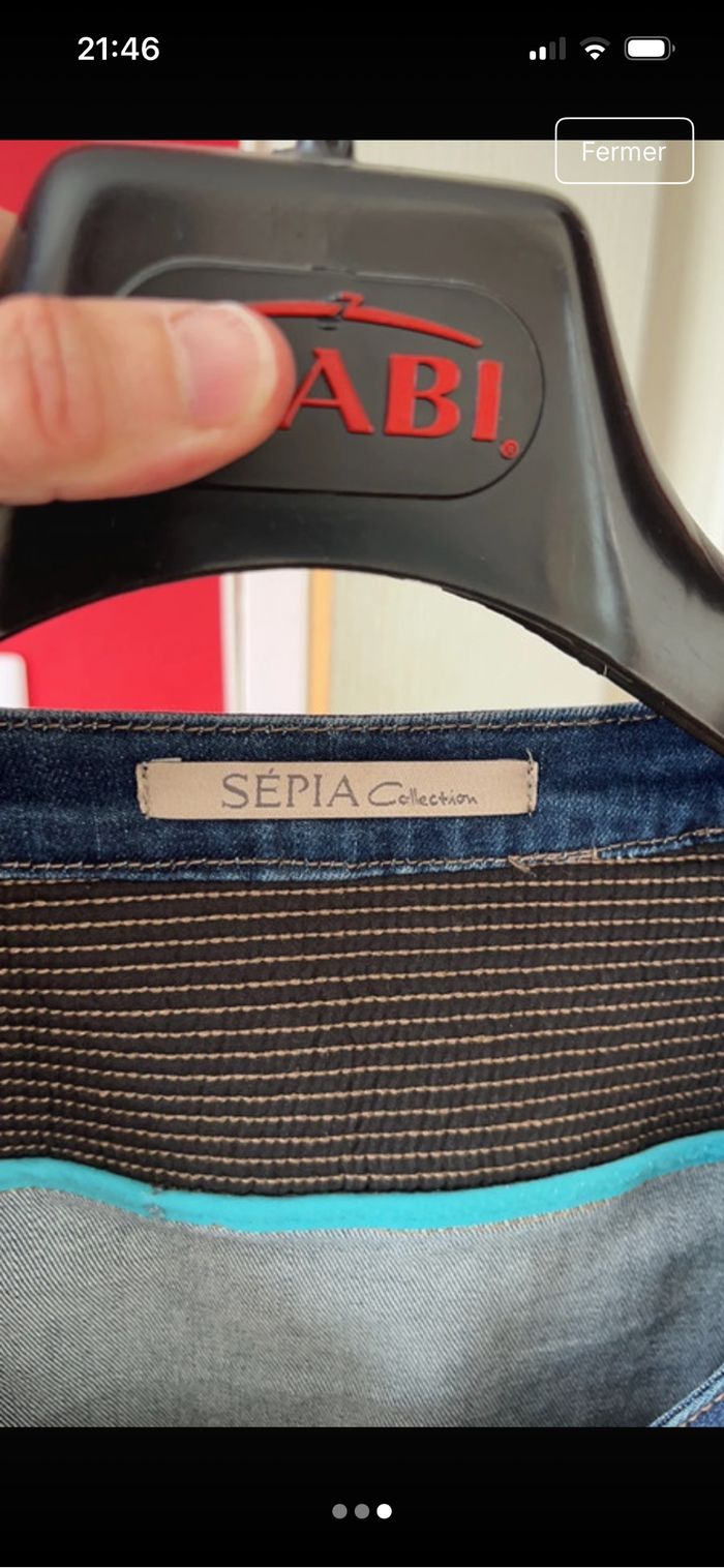 Veste en jean courte SÉPIA - photo numéro 3