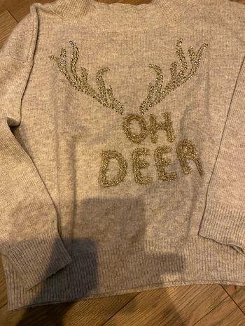 Pull camaieu beige Oh dear, Noël taille S
