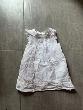 Robe blanche fille 12 mois 74 cm
