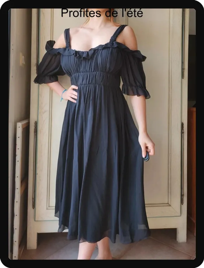Magnifique robe longue voile noire Alain Manoukian