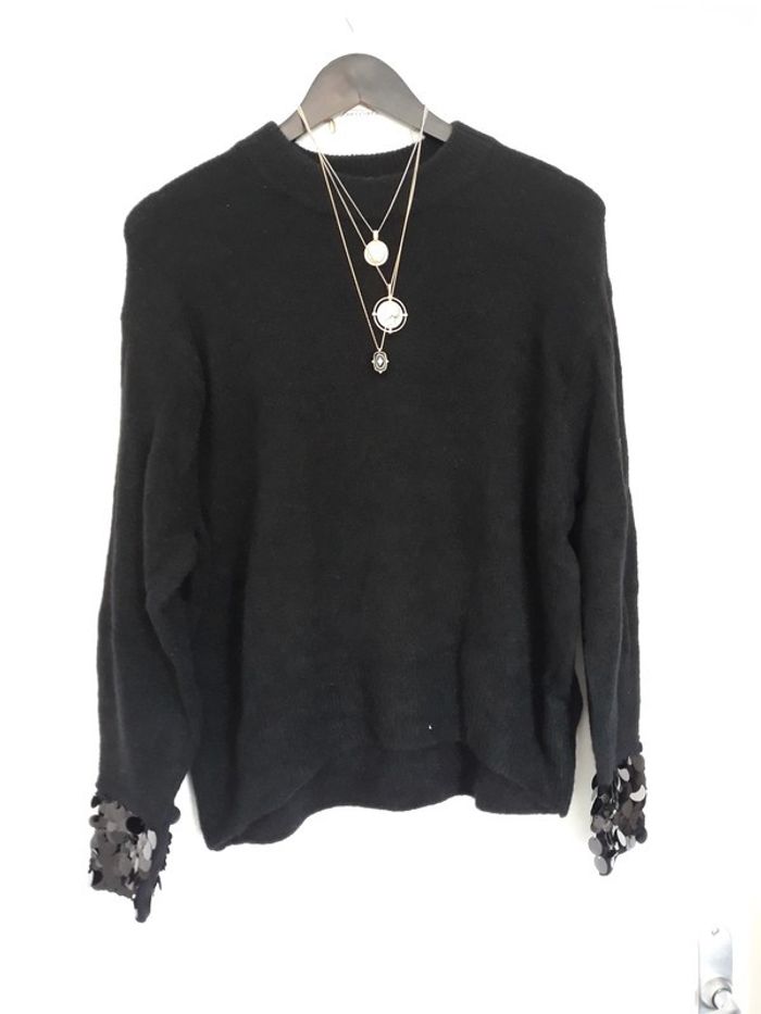 Pull tout doux à manches sequins