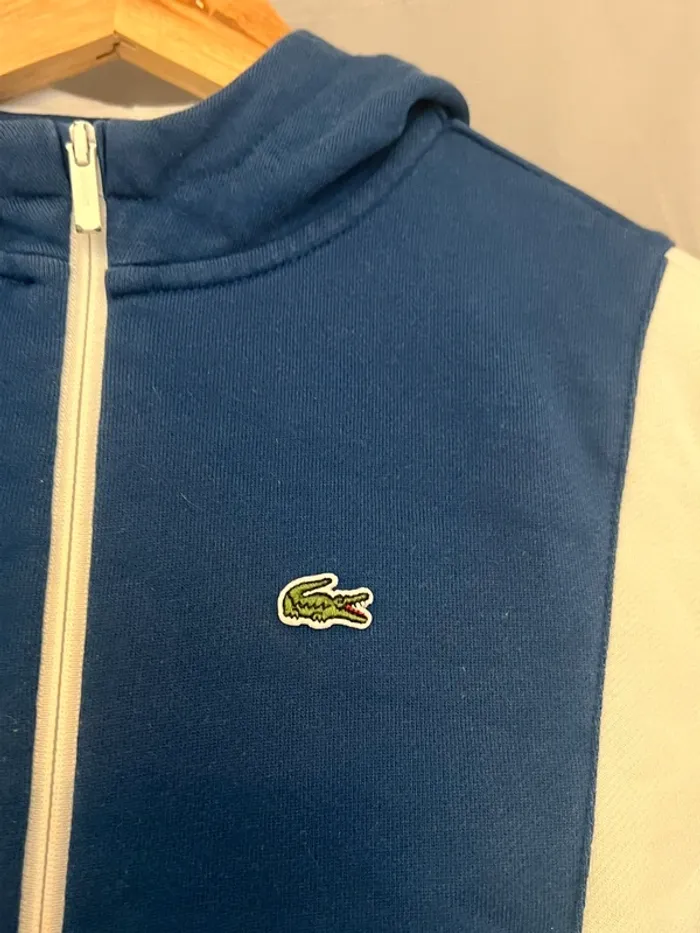 gilet lacoste bleu et blanc - photo numéro 3