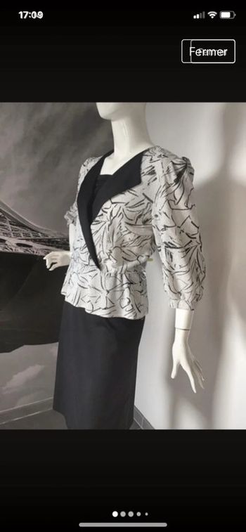 Robe à basque noire et lurex argenté 38/40/42 voir mensurations