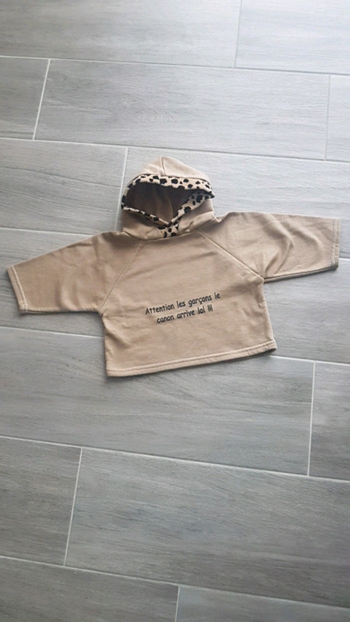 Sweat / pull à message humoristique 9-12 M