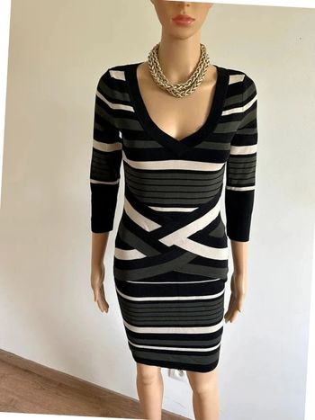 robe rayée kaki noire et beige Morgan taille S jamais portée