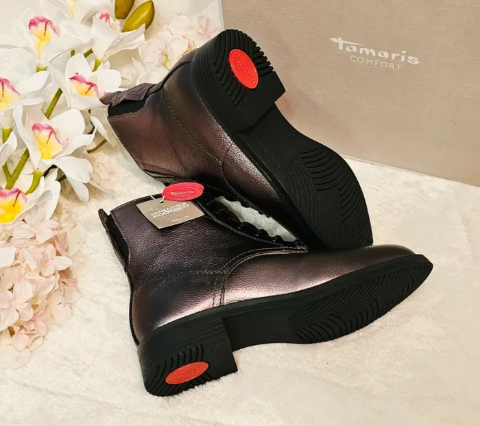 Bottes Bottines Cuir Confort Zip Tamaris T37 - photo numéro 2