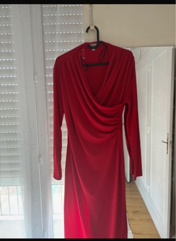 Robe longue rouge H&M