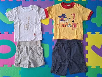 Lot 2 t-shirts + 2shorts 12m