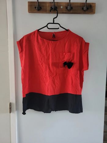 Patrice breal t-shirt blouse rouge noir Taille 40 L
