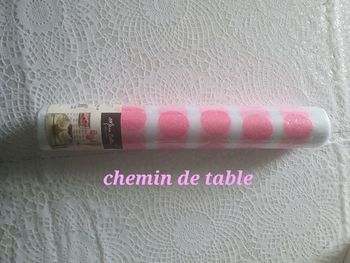 Chemin de table- blanc rose Décoration