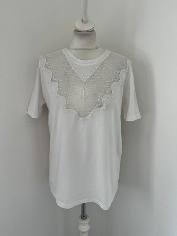 Blouse blanche et dentelle Maje M