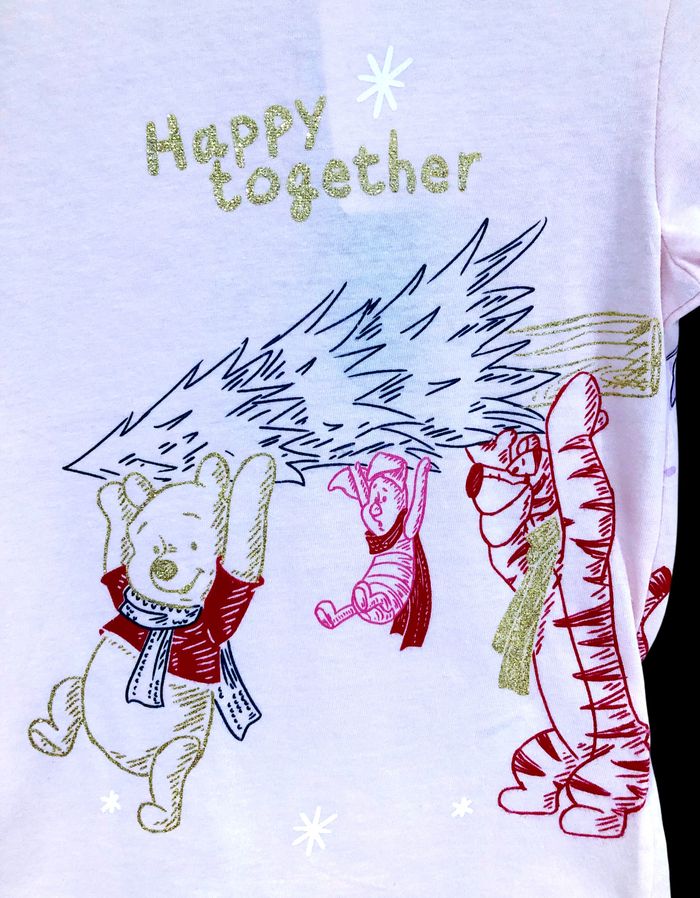 DISNEY - NEW - ENSEMBLE 2P FILLE WINNIE L'OURSON, TULLE RÉSILLE & OR PAILLETÉ 5/6A - photo numéro 4