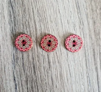 Lot de 3 boutons en bois vintage