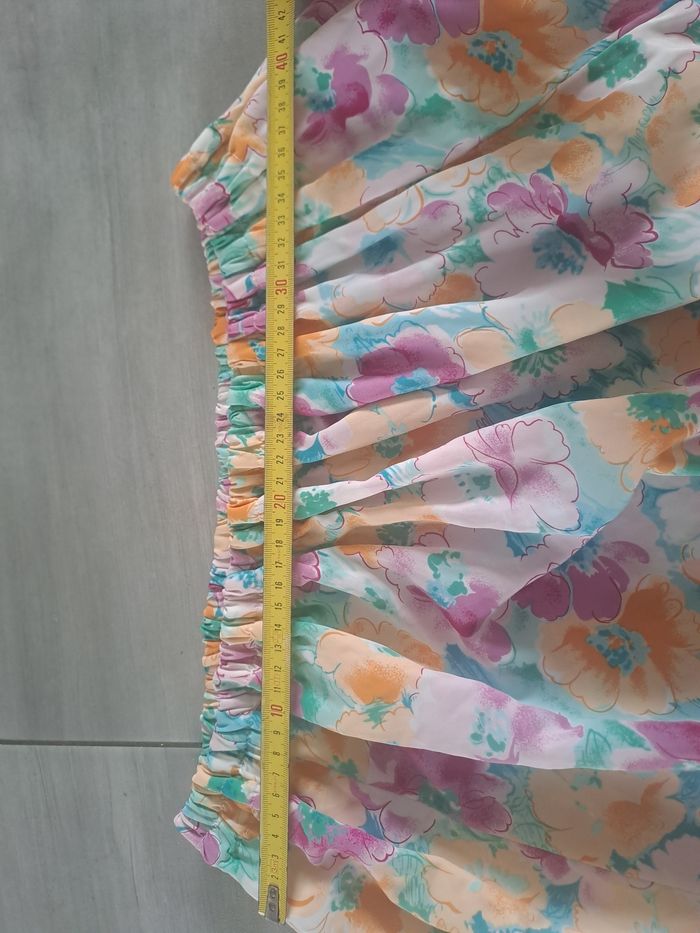Jupe vintage à fleurs multicolore - photo numéro 8