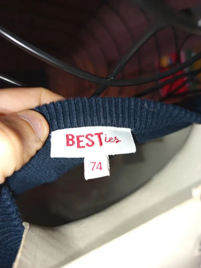Gilet bleu besties taille 9mois - photo numéro 2