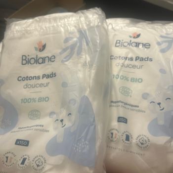 2 Pads coton biolane