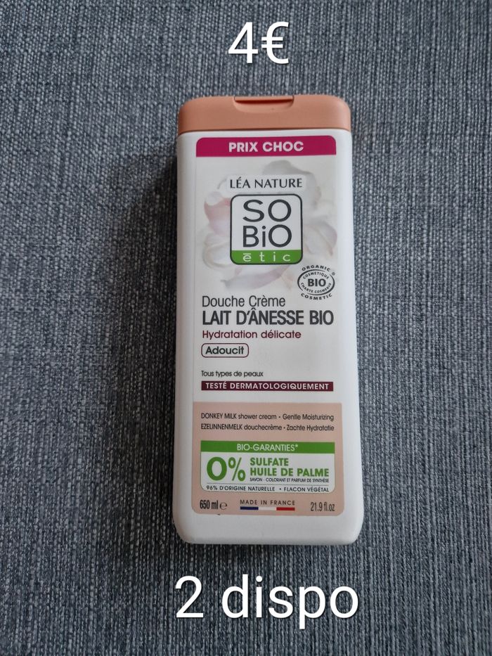 Gel douche so bio etic lait d'ânesse bio 650ml