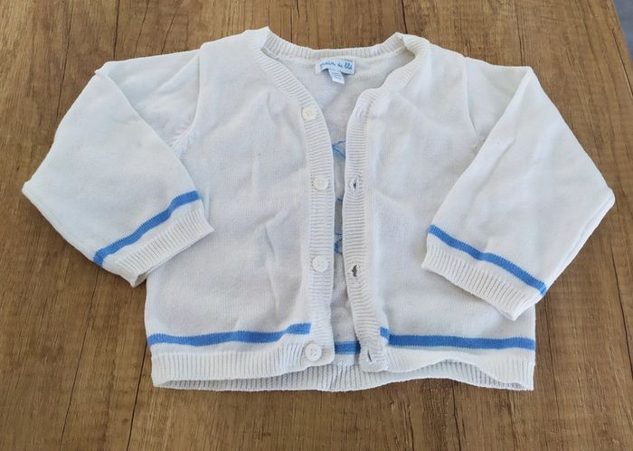 Gilet garçon blanc taille 6 mois Grain de blé