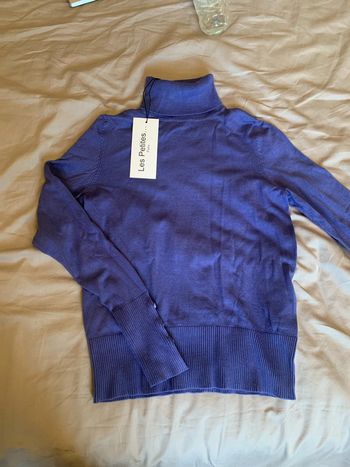 Pull col roulé Les Petites bleu mauve