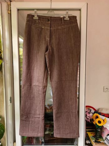 Pantalon jambes larges marron vintage taille 42