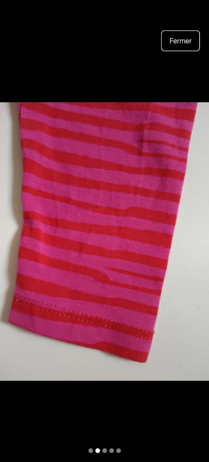 Legging rayé rouge rose - photo numéro 2