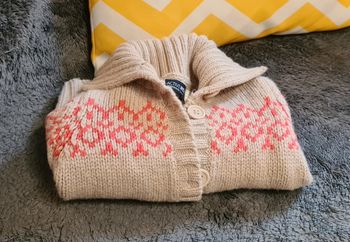 Gilet beige à motif rouge mixte taille 86 La Redoute