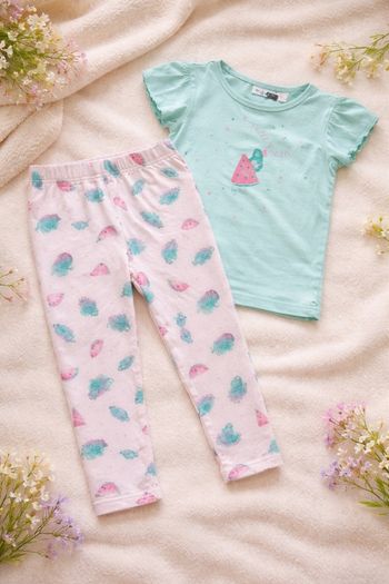 Ensemble été fille – pastèque & motifs tropicaux / 12-18 Mois