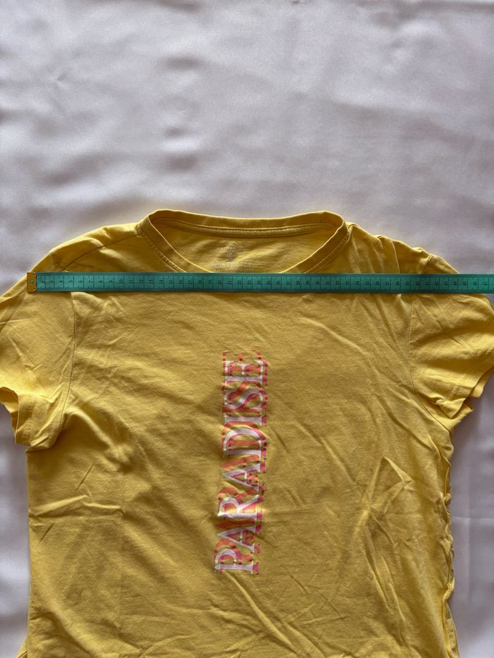 T-shirt jaune à écriture Primark - S/36 - photo numéro 8