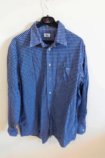 C50 chemise carreaux marine Lacoste 42