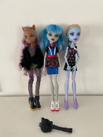 Lot de 3 Poupées Monster High - Clawdeen, Ghoulia & Abbey