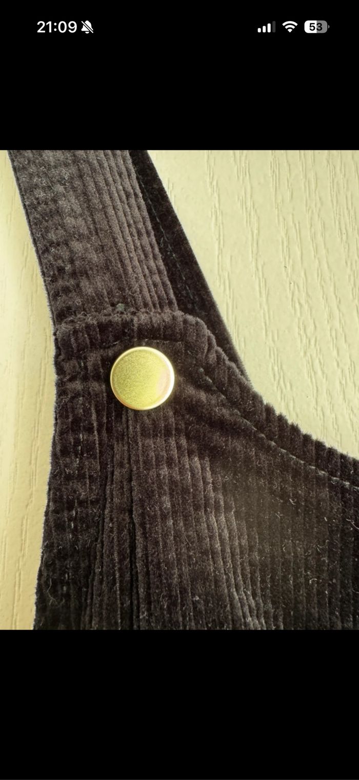 Robe salopette noir velours côtelé - photo numéro 3