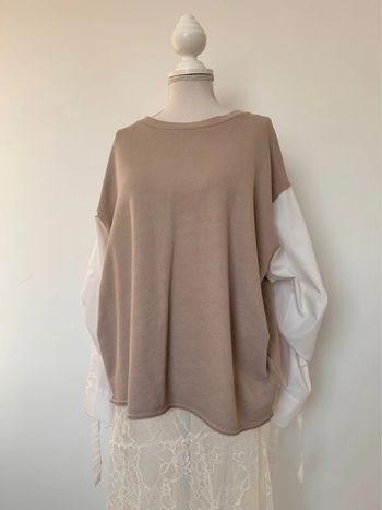 Sweat zara chemise camicia t-shirt camisa noeud M Maglia blouse haut folder blusa blouse t-shirt